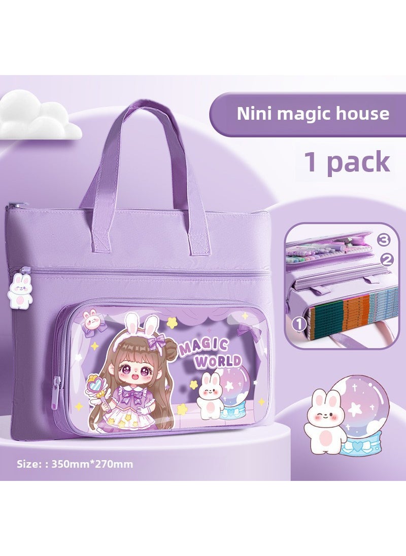 Kaba Bear Elementary School A4 Study Bag for Kids Nini Magic House