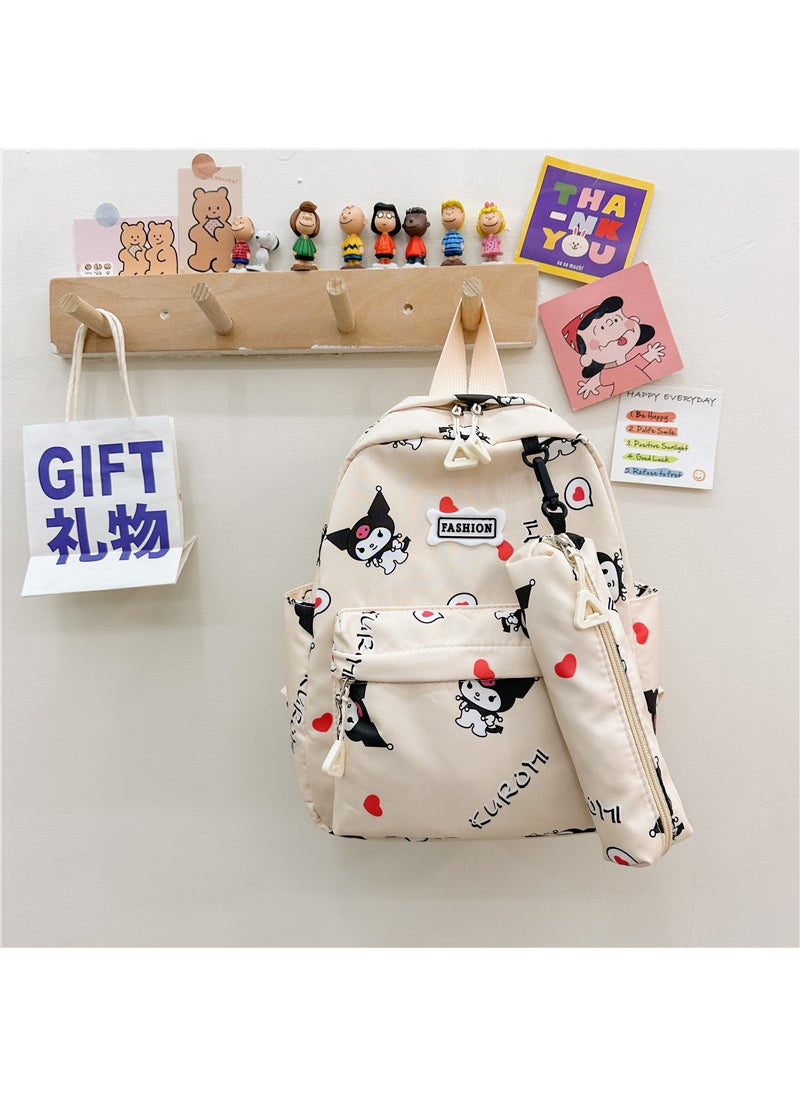 New Cartoon coolomi childrens backpack boys and girls kindergarten schoolbag childrens two-piece schoolbag wholesaleBeige Beige