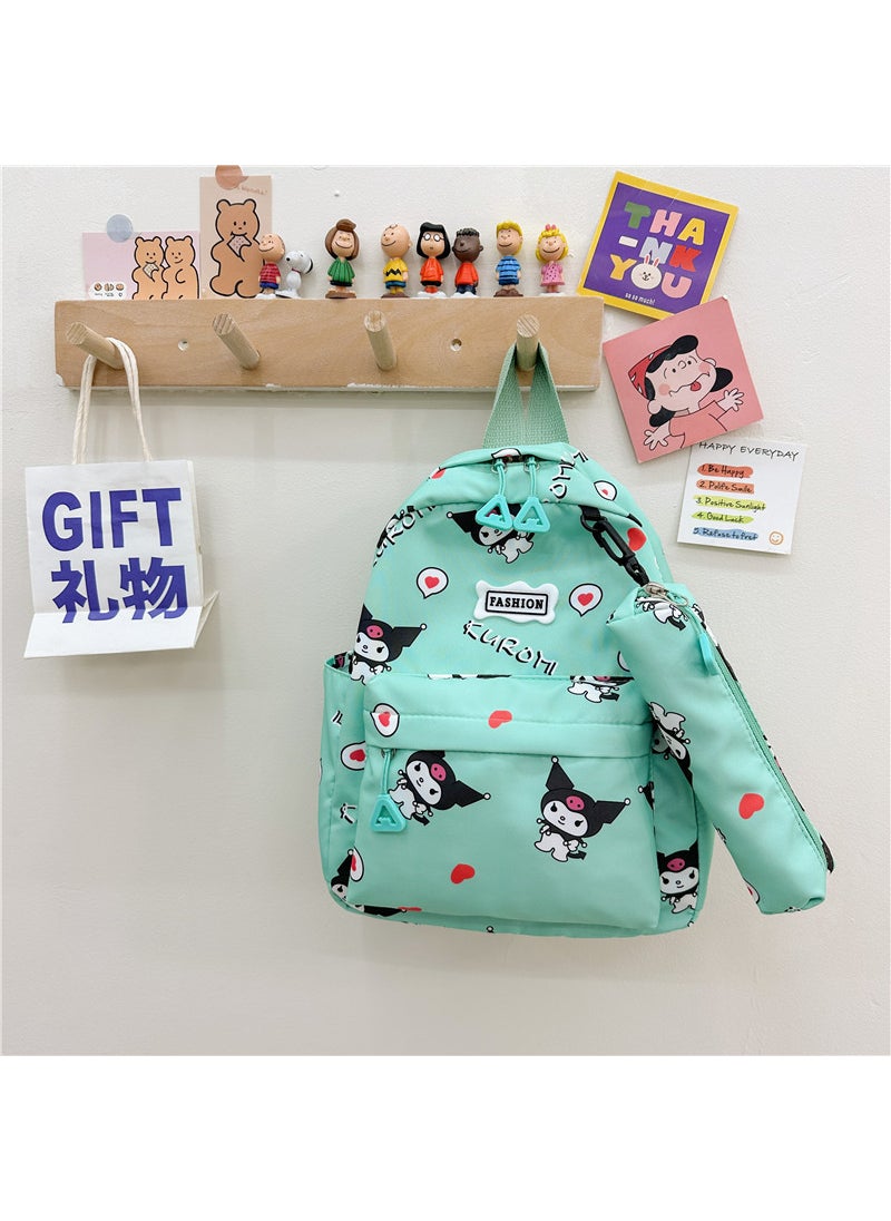 New Cartoon coolomi childrens backpack boys and girls kindergarten schoolbag childrens two-piece schoolbag wholesaleGreen Green