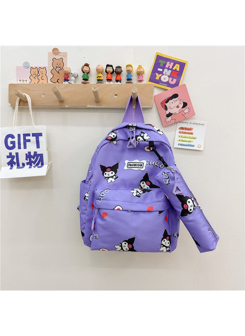 New Cartoon coolomi childrens backpack boys and girls kindergarten schoolbag childrens two-piece schoolbag wholesalePurple Purple