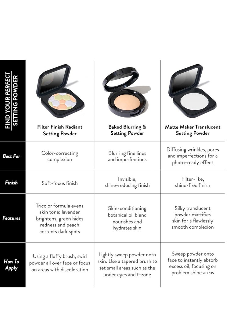 LAURA GELLER NEW YORK Baked Blurring + Setting Powder, Translucent Makeup Setting Powder For Soft-Focus Finish, Minimize Fine Lines and Pores, Porcelain/Fair