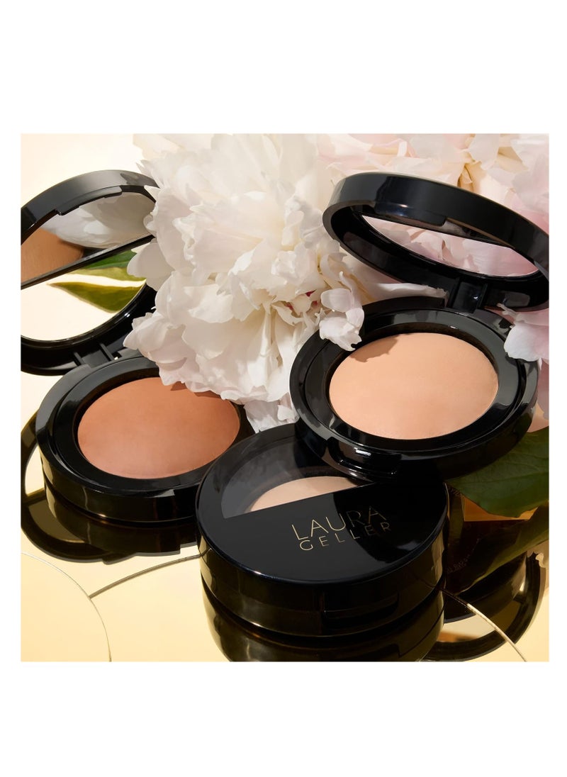 LAURA GELLER NEW YORK Baked Blurring + Setting Powder, Translucent Makeup Setting Powder For Soft-Focus Finish, Minimize Fine Lines and Pores, Porcelain/Fair