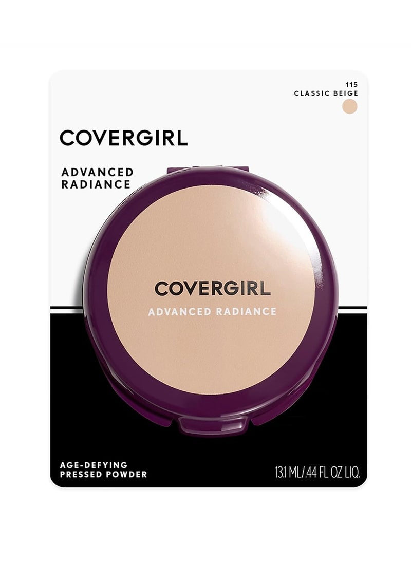 COVERGIRL Advanced Radiance Age-Defying Pressed Powder, Classic Beige 115, 0.39 oz (Packaging May Vary) Conditioning Powder Makeup