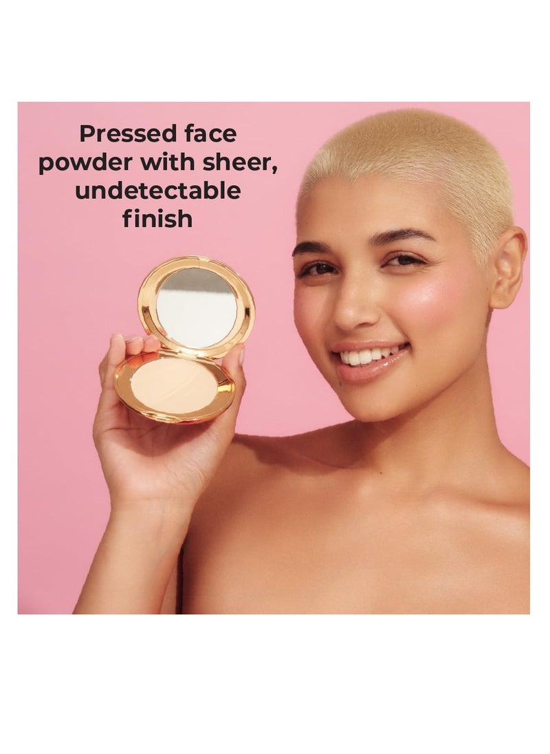 MCoBeauty Miracle Flawless Pressed Powder, Natural Medium Shade, Oil-Control, Soft-Focus Finish with Hydrating Rose Flower Extract & Sweet Almond Oil, Vegan, Cruelty Free Cosmetics
