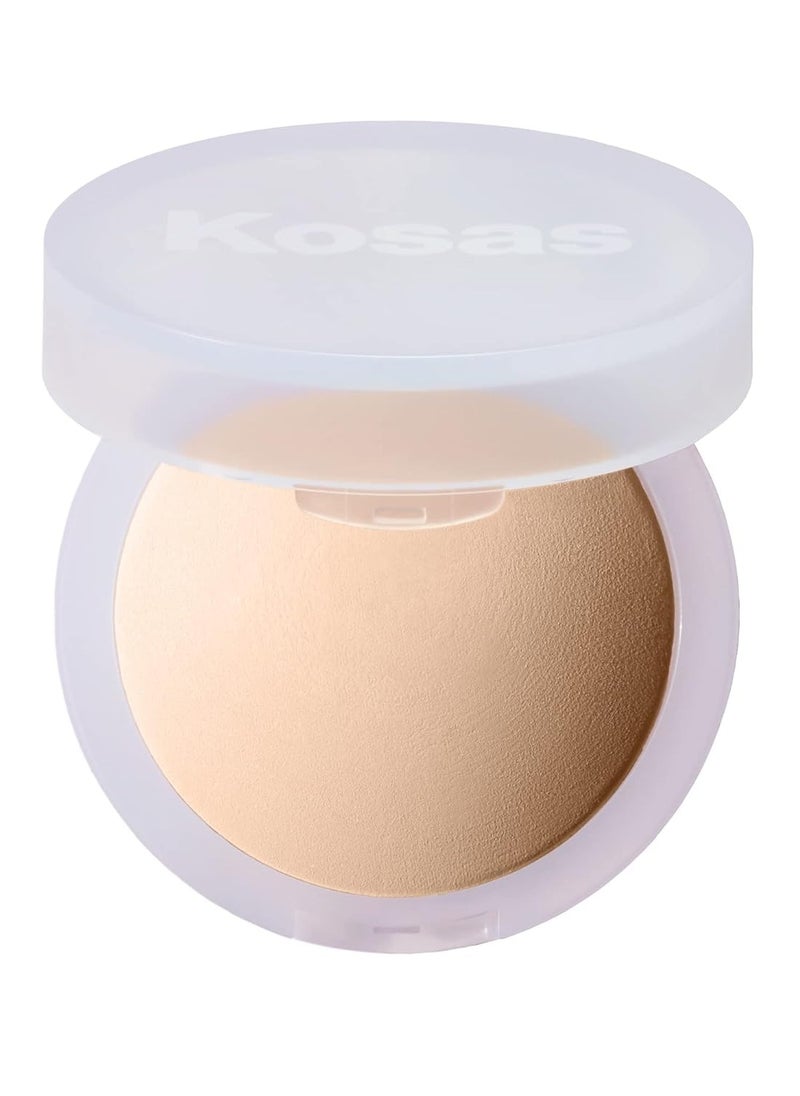 Kosas Cloud Set Face Setting Powder - Smoothing Shine Control, Soft, Sheer Translucent Makeup Finish, Portable & Long-Lasting Loose Pressed Baking Powder - Feathery (Sheer Light Medium)