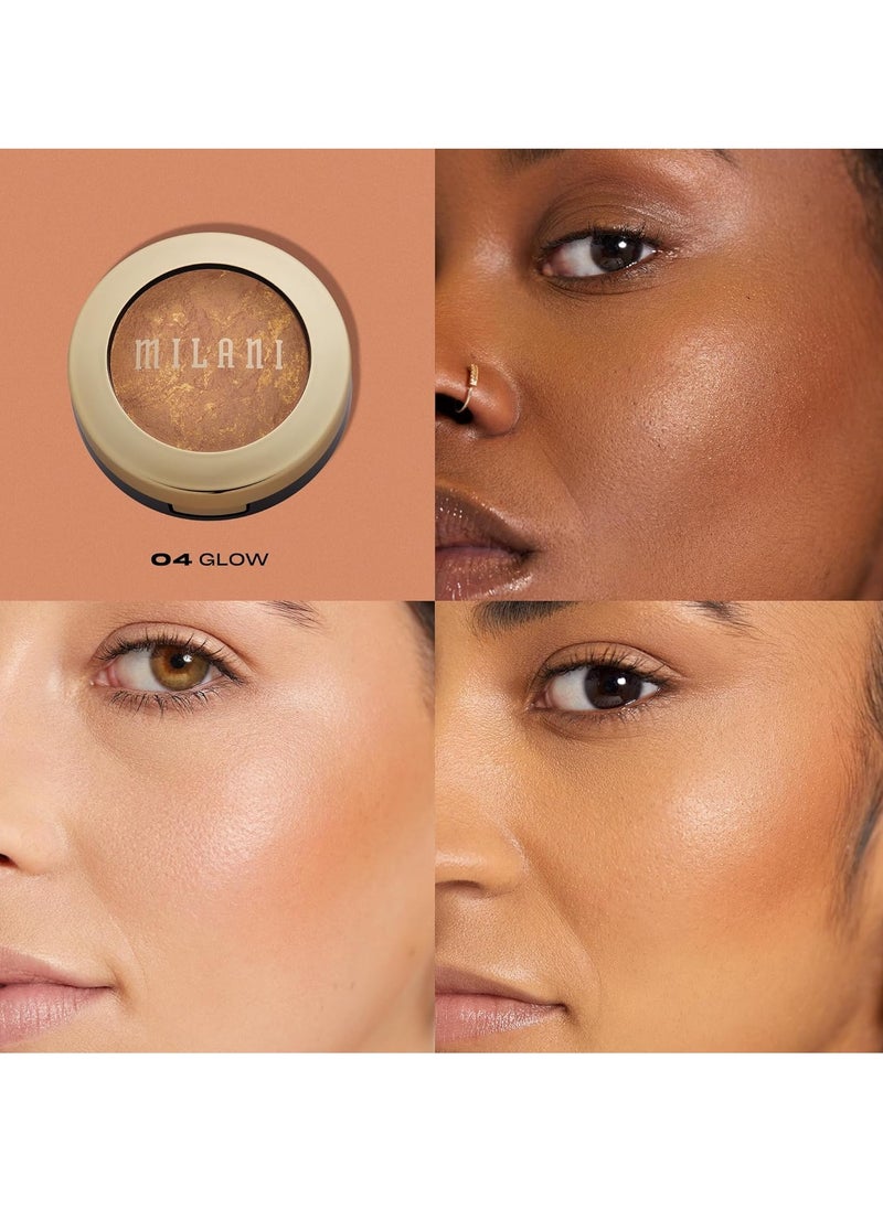 Milani Baked Bronzer - Glow, Cruelty-Free Shimmer Bronzing Powder to Use For Contour Makeup, Highlighters Makeup, Bronzer Makeup, 0.25 Ounce