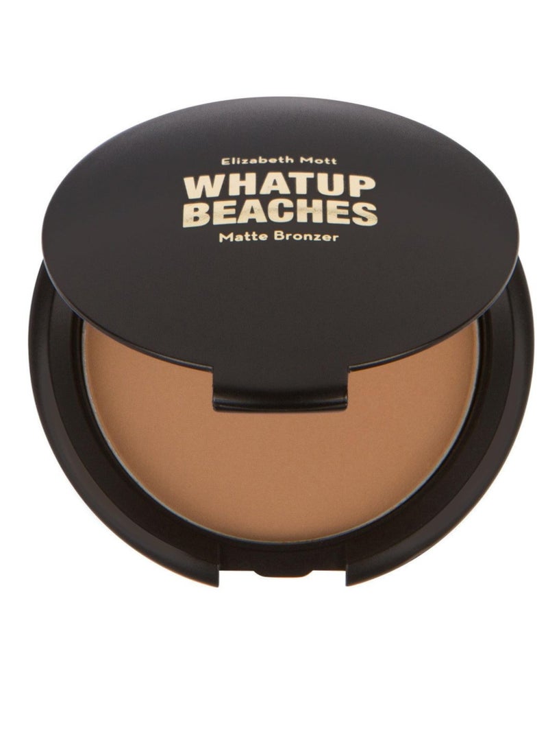 Elizabeth Mott Whatup Beaches Bronzer Face Powder Contour Kit - Vegan and Cruelty Free Facial Compact Bronzing Powder for Contouring and Sun Kissed Makeup Finish - Matte shade (10 g)