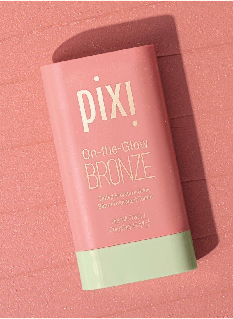 Pixi On-the-Glow Bronze - WarmGlow, Hydrating Tinted Moisture Bronzer Stick with Ginseng, Aloe Vera & Fruit Extracts, For Cheeks & Lips, 19g / 0.6oz, Paraben-Free
