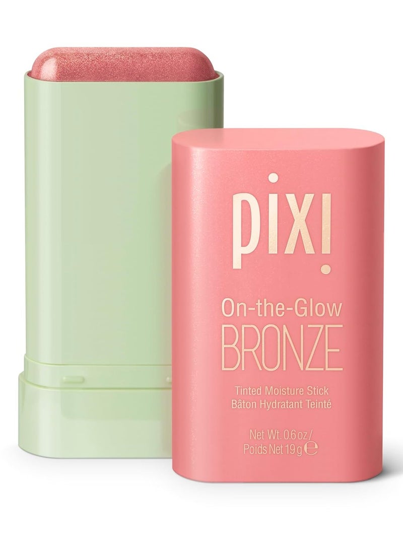 Pixi On-the-Glow Bronze - WarmGlow, Hydrating Tinted Moisture Bronzer Stick with Ginseng, Aloe Vera & Fruit Extracts, For Cheeks & Lips, 19g / 0.6oz, Paraben-Free