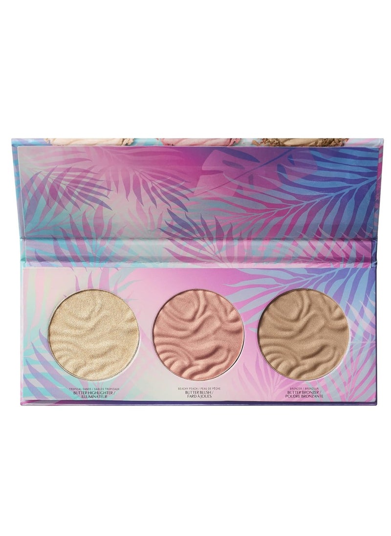 Physicians Formula Murumuru Butter Bronzer Face Powder Makeup Set, Includes Nourishing Butter Bronzer, Highlighter, Blush, Dermatologist Tested, Vegan & Cruelty-Free - Glow Face Palette