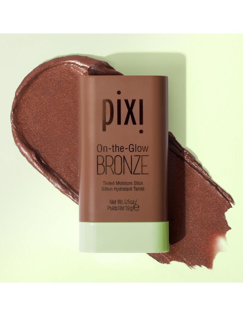 Pixi On-the-Glow Bronze - BeachGlow, Hydrating Tinted Moisture Bronzer Stick with Ginseng, Aloe Vera & Fruit Extracts, For Cheeks & Lips, 19g / 0.6oz, Paraben-Free