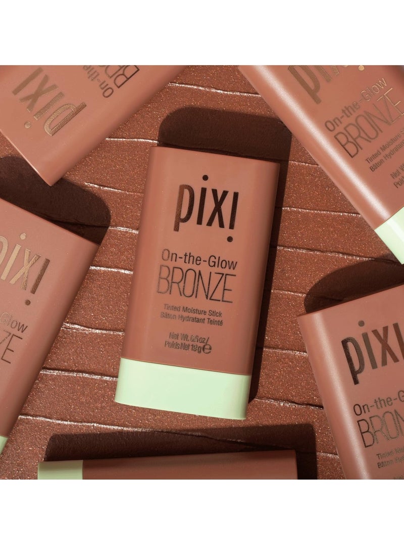 Pixi On-the-Glow Bronze - BeachGlow, Hydrating Tinted Moisture Bronzer Stick with Ginseng, Aloe Vera & Fruit Extracts, For Cheeks & Lips, 19g / 0.6oz, Paraben-Free