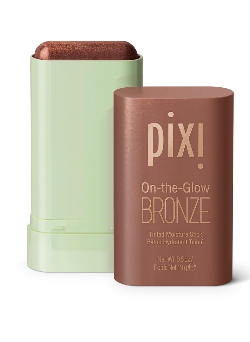 Pixi On-the-Glow Bronze - BeachGlow, Hydrating Tinted Moisture Bronzer Stick with Ginseng, Aloe Vera & Fruit Extracts, For Cheeks & Lips, 19g / 0.6oz, Paraben-Free