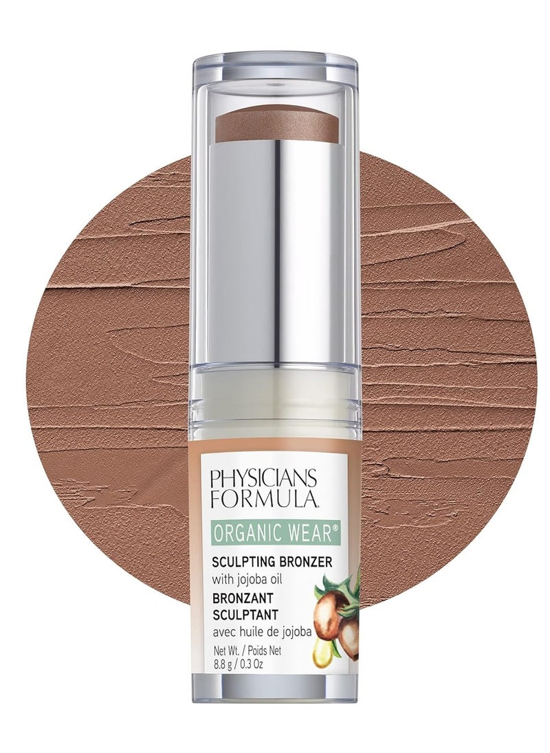 Physicians Formula Organic Wear All Natural Sculpting Face Bronzer Makeup Stick Mocha, Dermatologist Approved, 2- Mocha