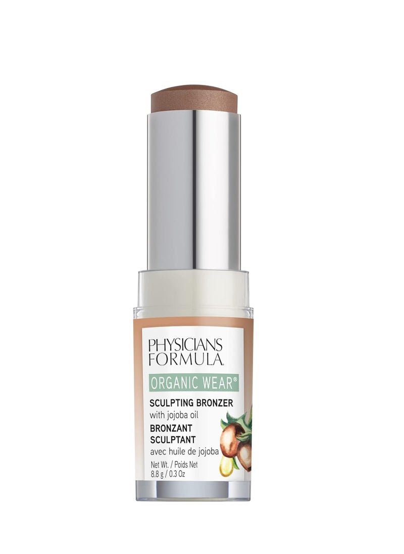 Physicians Formula Organic Wear All Natural Sculpting Face Bronzer Makeup Stick Mocha, Dermatologist Approved, 2- Mocha