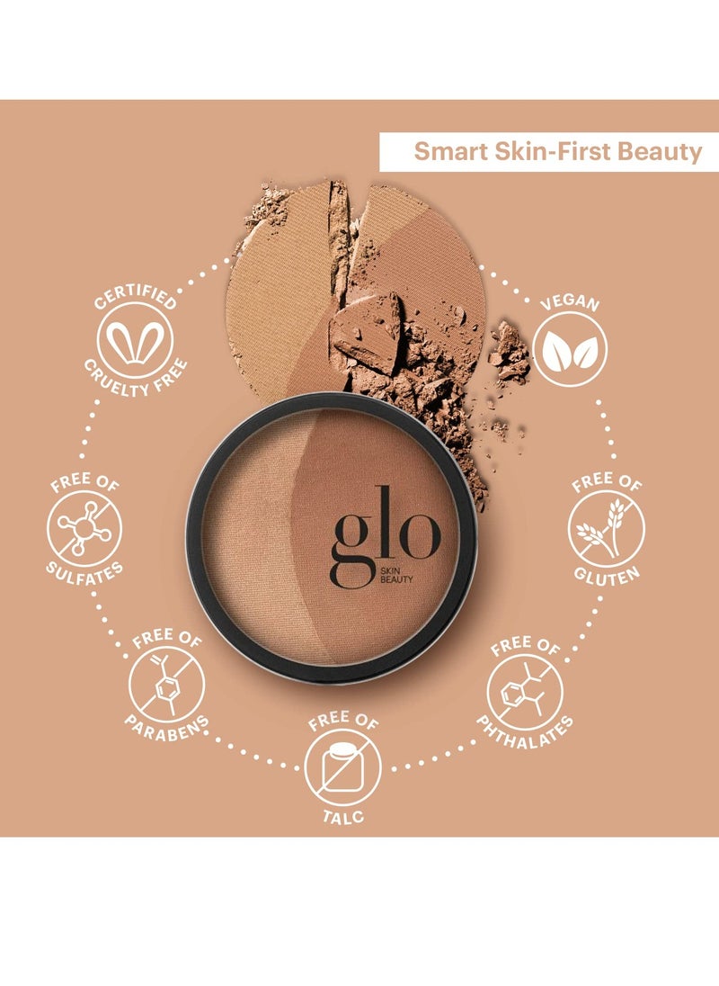 Glo Skin Beauty Bronzer Pressed Powder (Sunkiss) - Mineral Based Makeup Adds Warmth and Natural Contour for a Sun-Kissed Glow