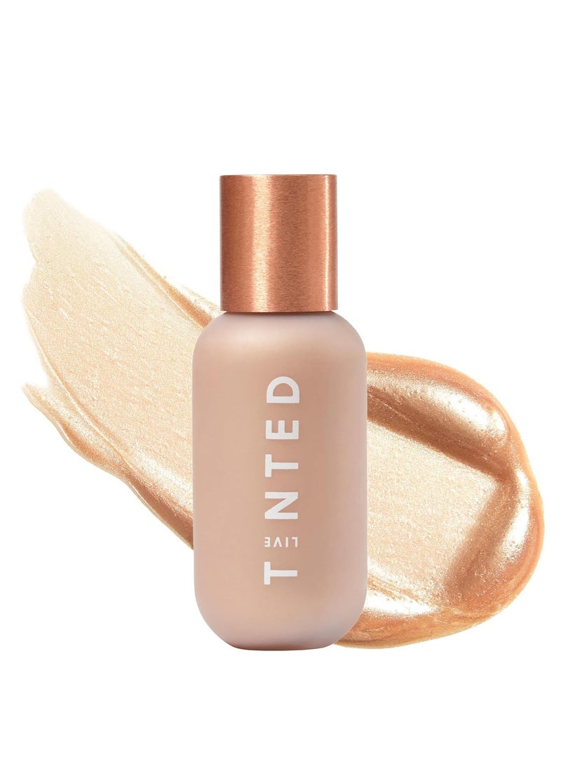 Live Tinted Hueglow Liquid Highlighter Drops - Lightweight Serum-Infused Highlighter, Non-Greasy Formula for Natural Radiance and Advanced Hydration, Golden Hour, 1.7fl oz / 50mL