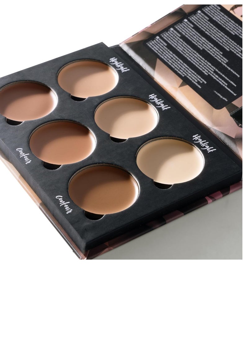 W7 Lift & Sculpt Cream Contour Kit - Concealing, Highlighting & Contouring Makeup Palette - Step-by-Step Instructions Included