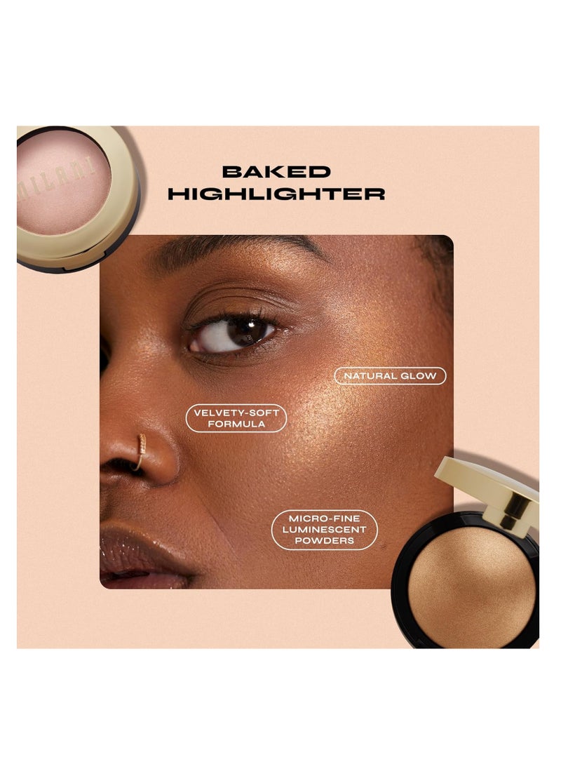 Milani Baked Highlighter (Dolce Perla) - Cruelty-Free Powder Highlighter, Highlight Face for a Shimmery or Matte Finish