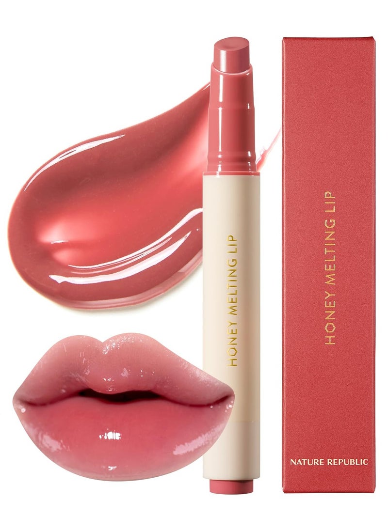 Nature Republic HONEY MELTING LIP (07 LYCHEE) SOFT LIP STICK, korean lip, Lip Gloss, Glow lip, glossy, lip balm, lip crayon, jelly gloss, lip pen, tint gloss, sheer lip, korean make up