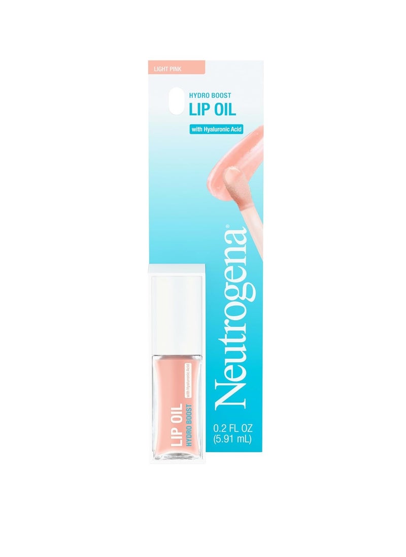 Neutrogena Hydro Boost Tinted Lip Oil with Hyaluronic Acid, glossy lip oil designed to hydrate & nourish lips while bringing out their natural color, Light Pink, .2 oz