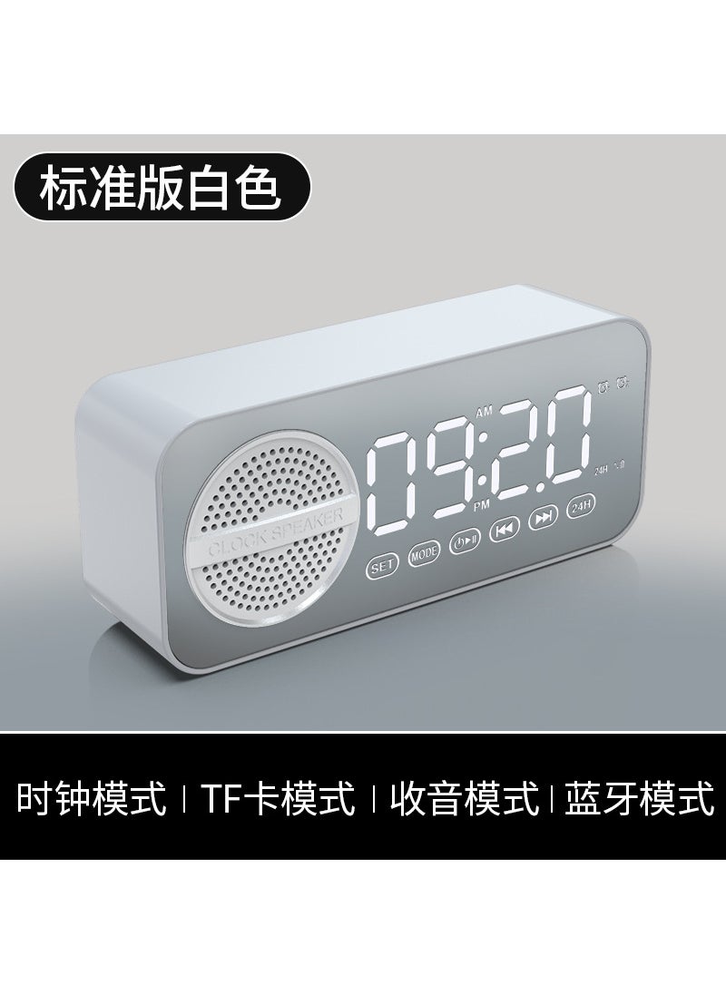 Smart AI Bluetooth Speaker Mirror Clock[English Standard Edition] White [English Standard Edition] White