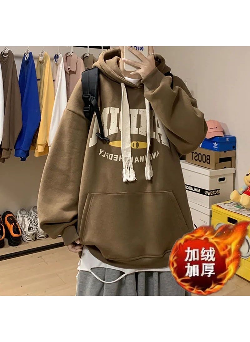 2023 Autumn Winter Hoodie Oversize Loose Couples Sweatshirt White