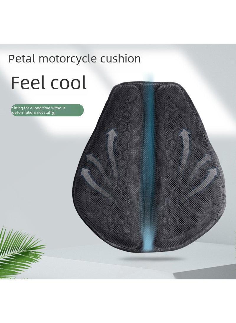 Honeycomb 3D summer heat insulation breathable motorcycle gel cushion cover electric car seat cover sunscreen four seasons universal waterproof Black