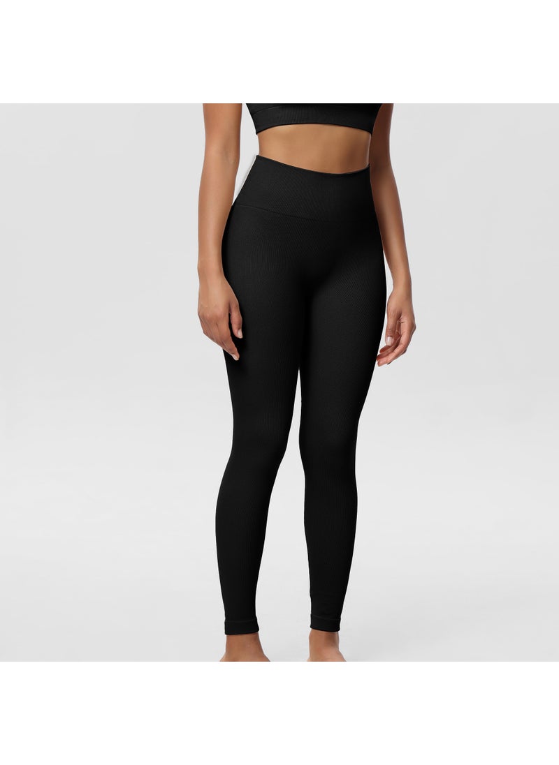 Summer High Waist Seamless Yoga Leggings Black (trousers)