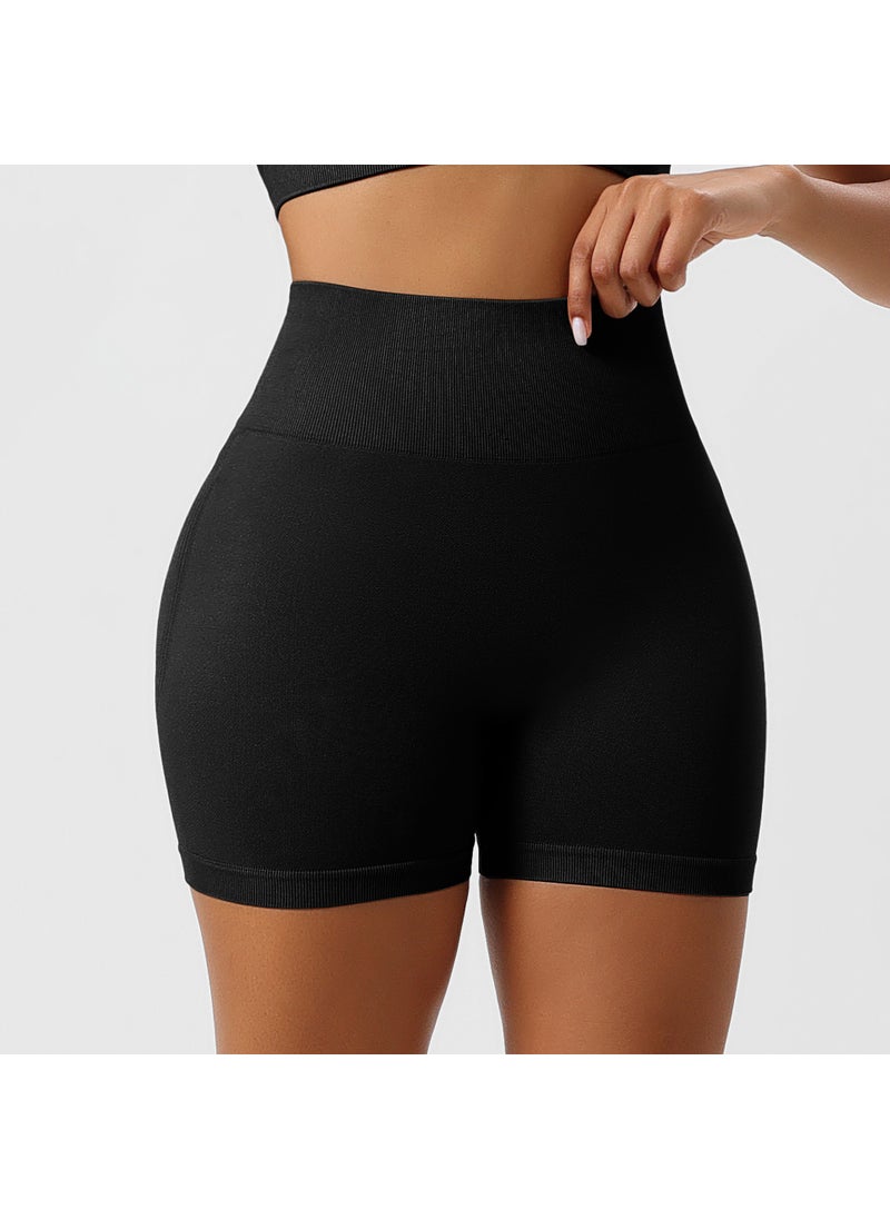 Summer High Waist Seamless Yoga Leggings Black