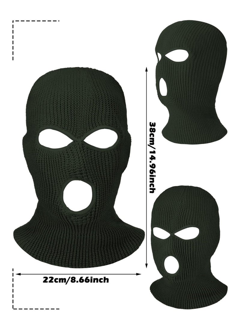 3-Hole Full Face Cover Winter Outdoor Sport Knitted Face Cover Ski Adult Balaclava Headwrap Full Face Mask Motorcycle Cycling Snowboard Gear for Outdoor Sports for Men Women