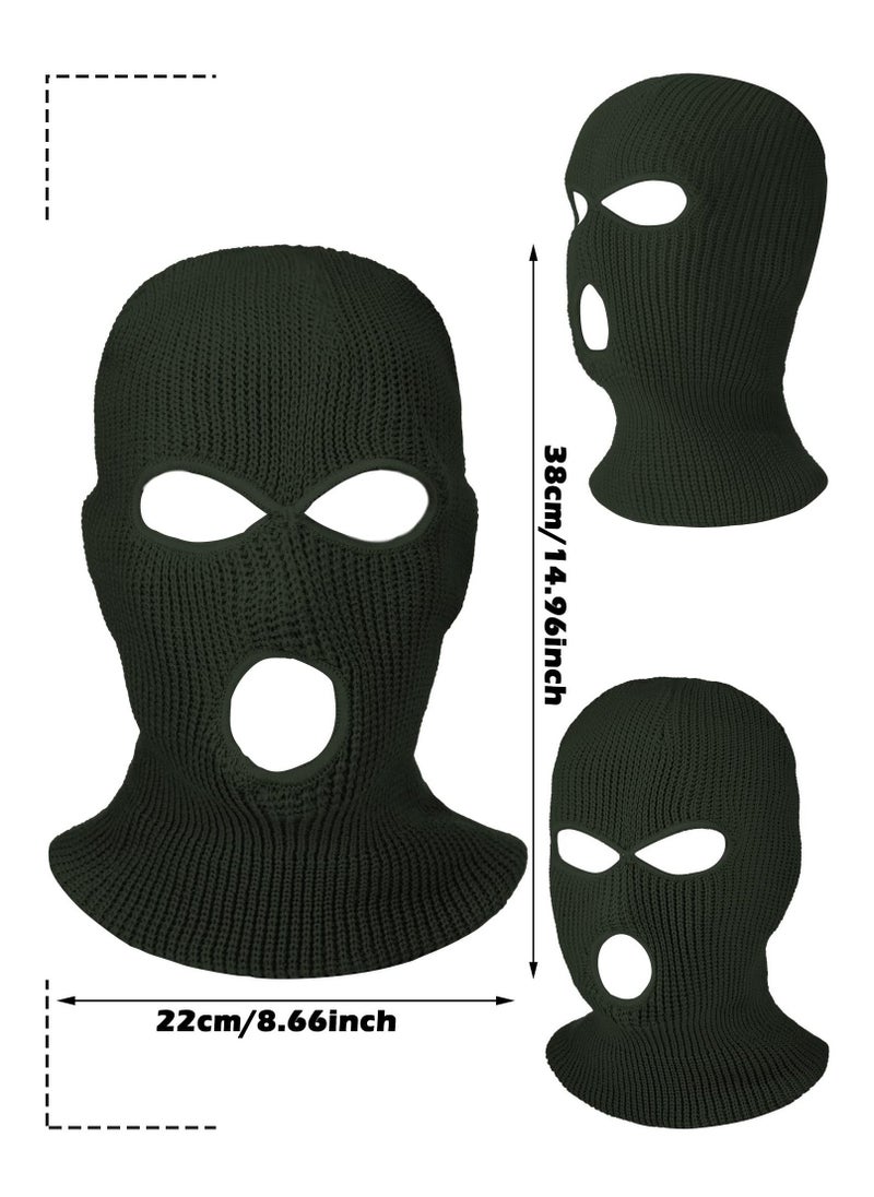 3 Hole Full Face Cover Winter Outdoor Sport Knitted Face Cover Ski Adult Balaclava Headwrap Full Face Mask Motorcycle Cycling Snowboard Gear for Outdoor Sports for Men Women