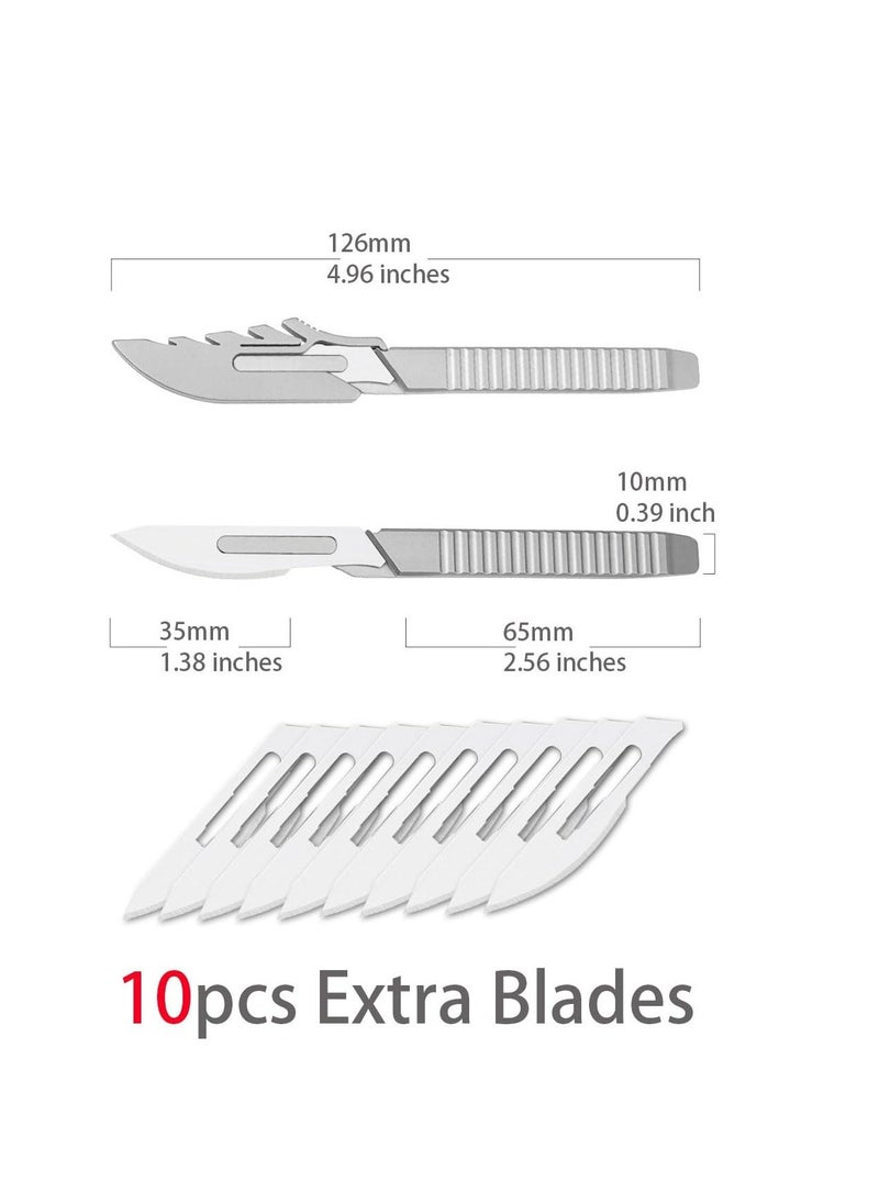 Pocket Scalpel Utility Knife, Mini Flipper Scalpel Pocket Knife with 10pcs #24 Replaceable Blade, EDC Multi-Tool Craft Knives for Box Opening, Paper Cutting, Gift for Men/Women