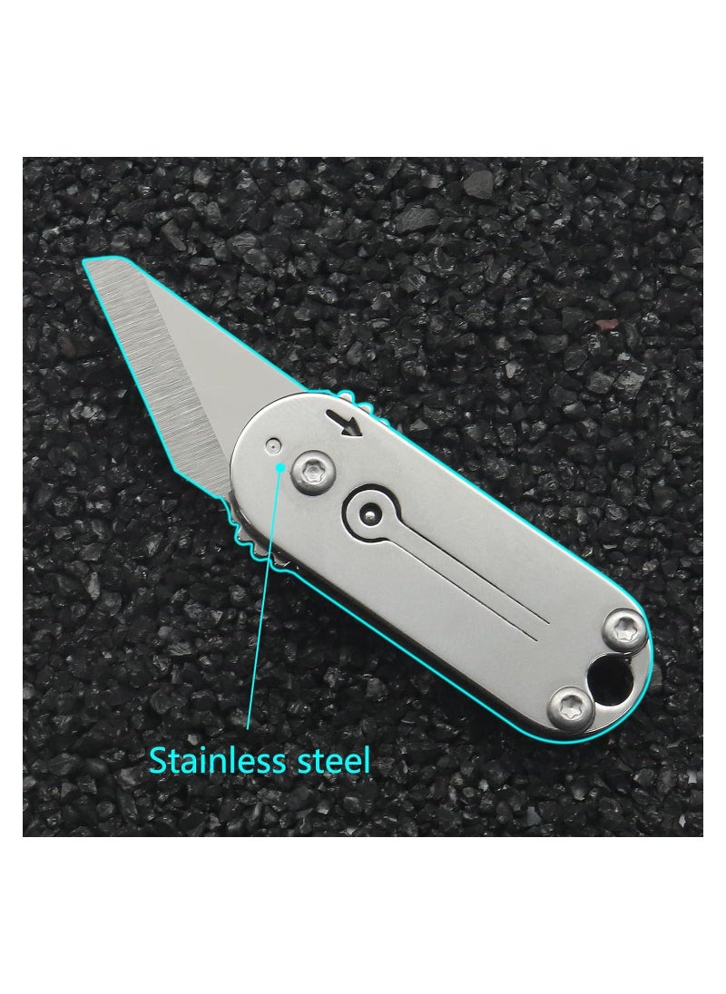 Mini Folding Pocket Tool, Portable Small Keychain Tool for Daily Use and Outdoors, Small Pocket Knife, Mini EDC Tool, Box Cutter, Stainless Steel Folding Knife for Men, Fruit Knife, Camping Knife