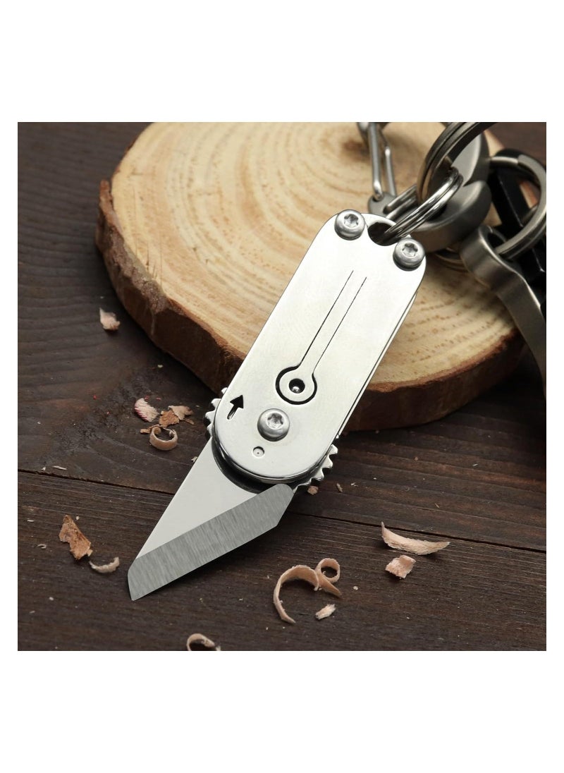 Mini Folding Pocket Tool, Portable Small Keychain Tool for Daily Use and Outdoors, Small Pocket Knife, Mini EDC Tool, Box Cutter, Stainless Steel Folding Knife for Men, Fruit Knife, Camping Knife