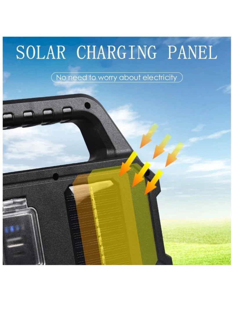 Super Bright Solar COB Camping Lantern Waterproof Work Light with 6 Gear COB LED USB Rechargeable Flashlight 800 Lumens