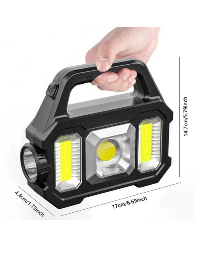 Super Bright Solar COB Camping Lantern Waterproof Work Light with 6 Gear COB LED USB Rechargeable Flashlight 800 Lumens