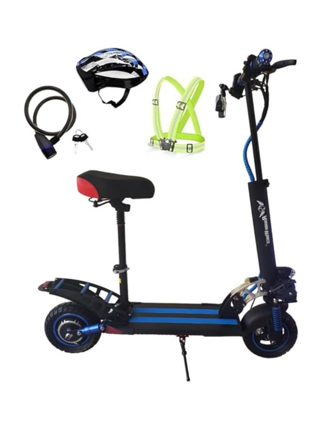 Rohan Wings E10 Pro Electric Scooter 2024 1800W, 25 to 30km Mileage Full Foldable, With Off Road Tires for 10 X 2.5 Tires, Blue