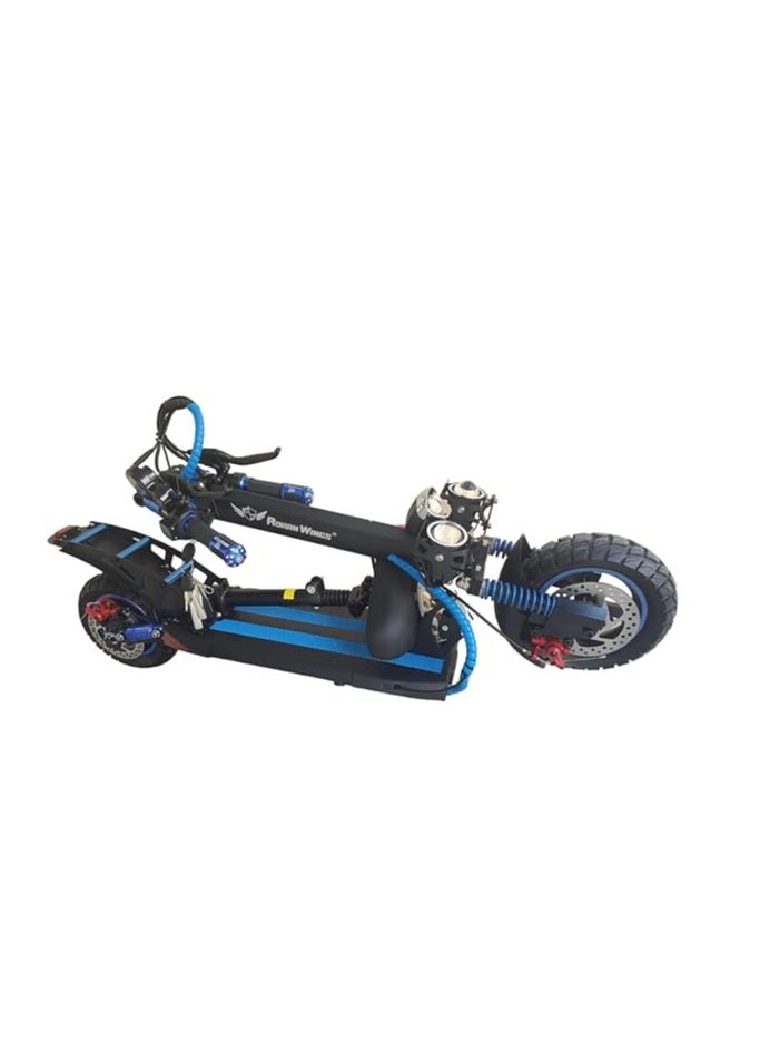 Rohan Wings E10 Pro Electric Scooter 2024 1800W, 25 to 30km Mileage Full Foldable, With Off Road Tires for 10 X 2.5 Tires, Blue