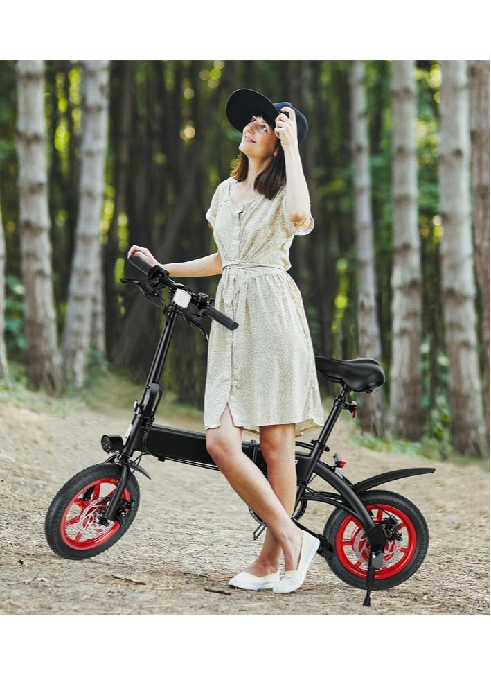 Premium Quality Adult Folding Electric Scooter with 350W Brushless Motor, 36V 8AH Battery, Carbon Alloy Frame, 14-Inch Tires, Dual Disk Brake, 35KM Range in Single Charge, Adjustable Seat Electric Scooter for Men and Women