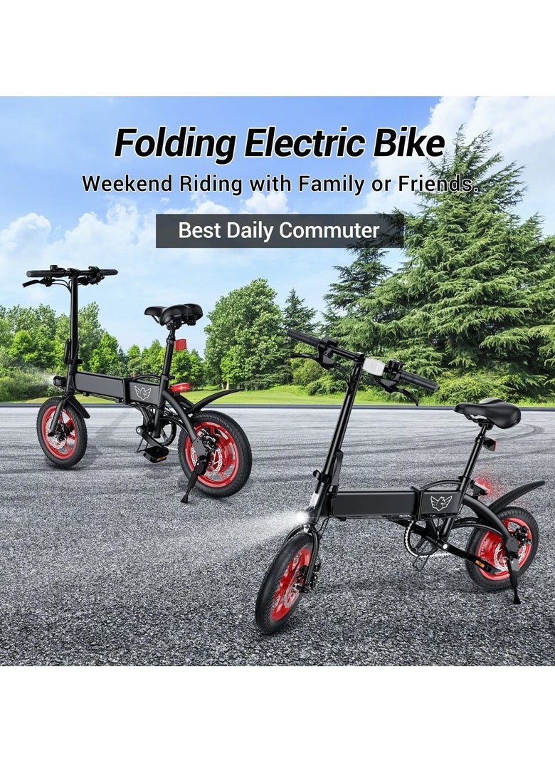 Premium Quality Adult Folding Electric Scooter with 350W Brushless Motor, 36V 8AH Battery, Carbon Alloy Frame, 14-Inch Tires, Dual Disk Brake, 35KM Range in Single Charge, Adjustable Seat Electric Scooter for Men and Women