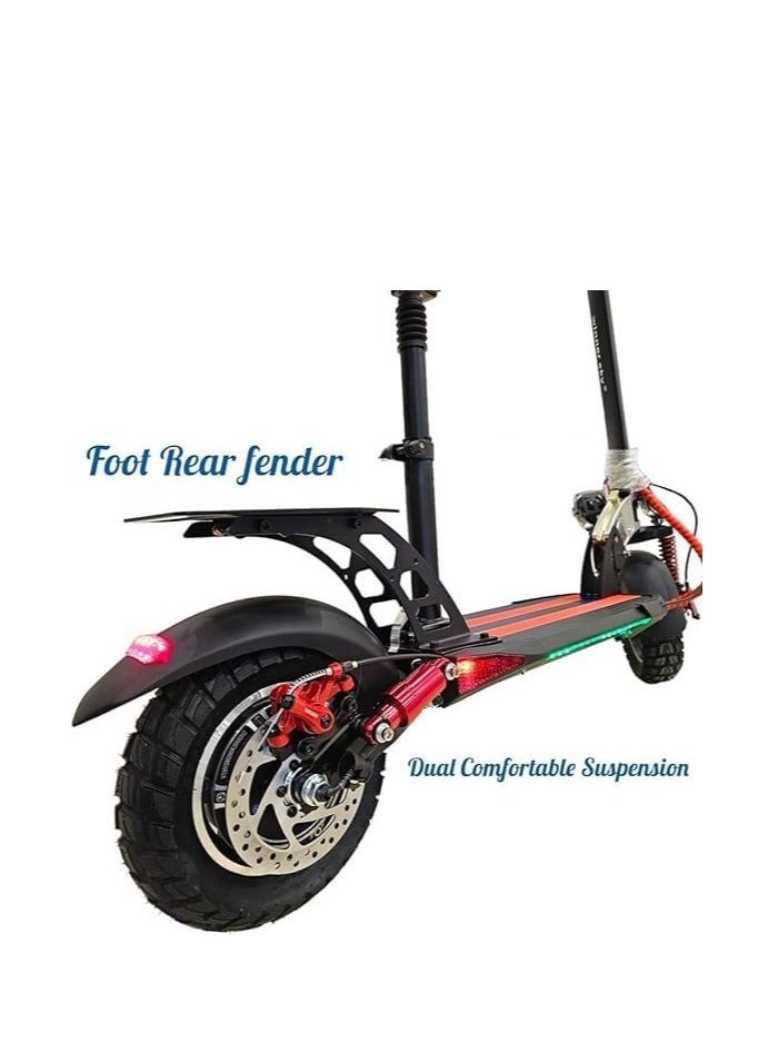 Winner Sky Pro2 Kick Scooter 2024, 3000 Watts motor, 48V 13A Battery, 25 to 30km Mileage Full Foldable, Bluetooth Speaker, Seat Removable, black Color, LED Highlights, with Helmet and Vest