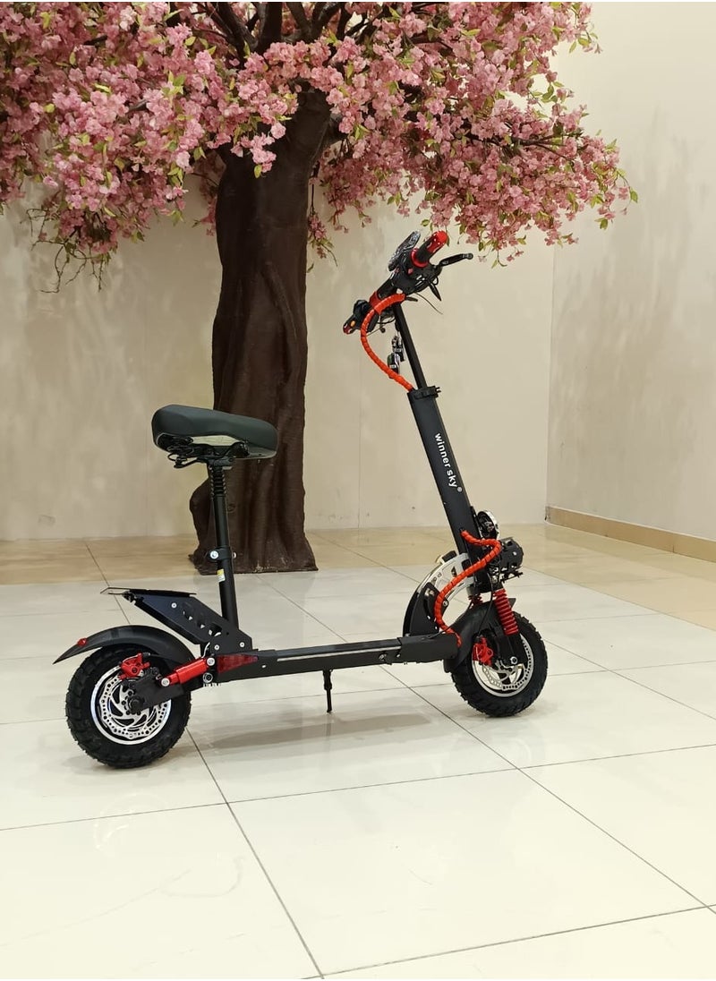 Winner Sky E10 Pro (PLUS) Red Electric Scooter | 3000W motor | 35 km Range with a 36V13AH battery, Big Digital Display, Bluetooth, 10