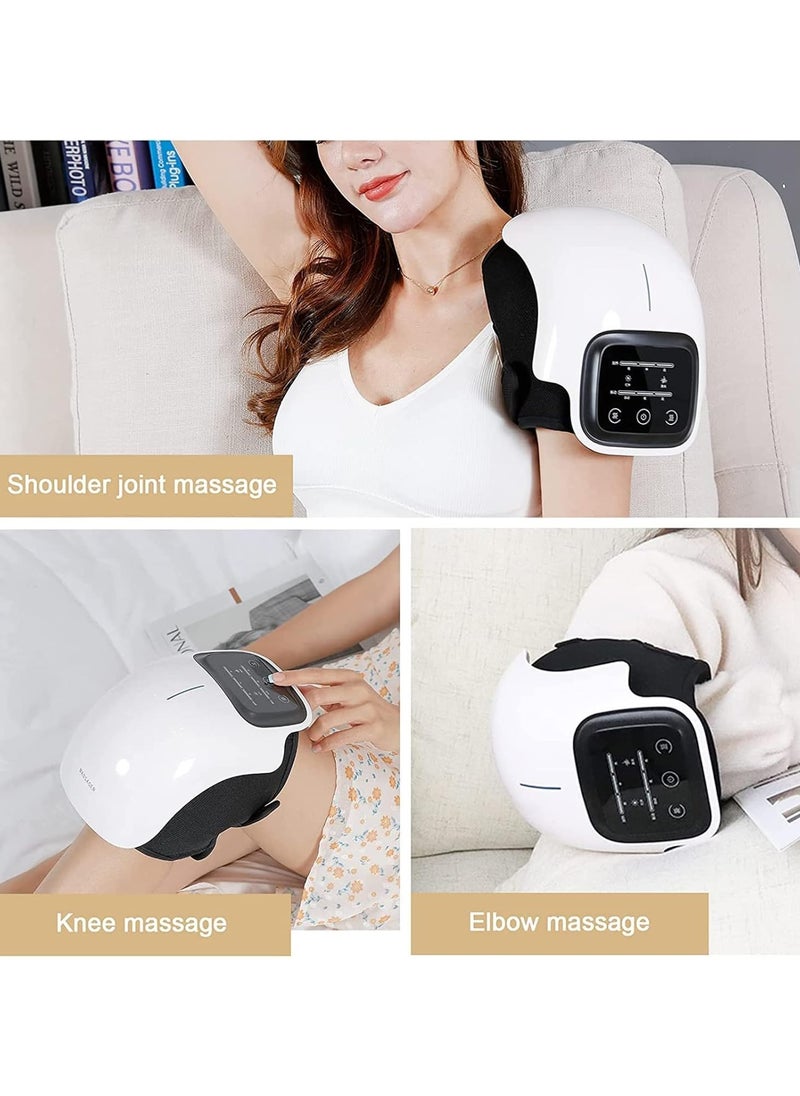 New Knee Massager, Electronic Smart Knee Massage Arthritis Knee Massage Large LED Screen Wearable with Heat Rechargeable for Knee Joint Pain Injury, Swelling and Stiffness