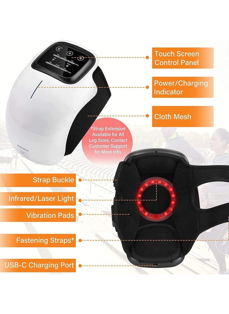 New Knee Massager, Electronic Smart Knee Massage Arthritis Knee Massage Large LED Screen Wearable with Heat Rechargeable for Knee Joint Pain Injury, Swelling and Stiffness