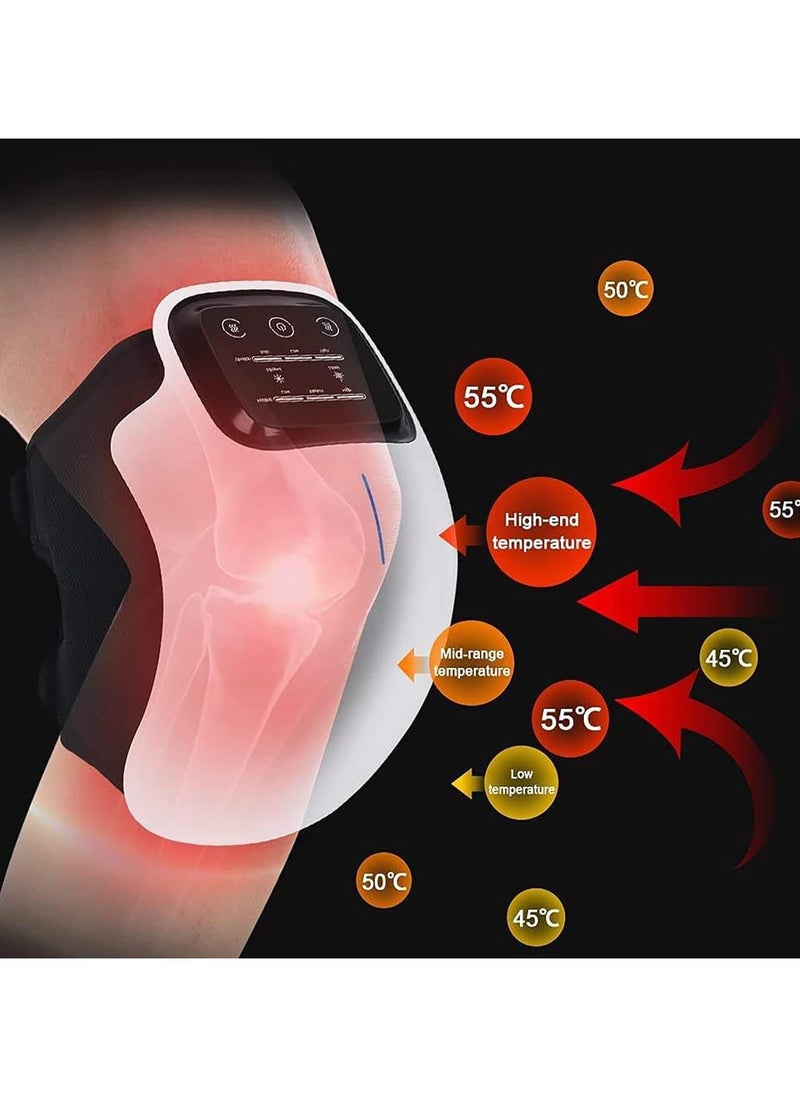 New Knee Massager, Electronic Smart Knee Massage Arthritis Knee Massage Large LED Screen Wearable with Heat Rechargeable for Knee Joint Pain Injury, Swelling and Stiffness