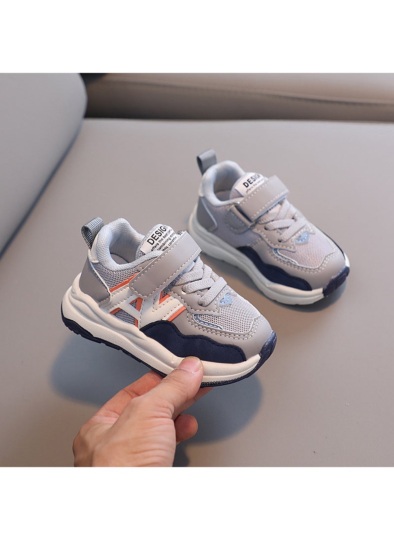 Childrens Sports Shoes Breathable Mesh Mesh Shoes Boys and Girls Spring and Autumn Casual Shoes 1-6 Years Old Running Shoes Baby Shoes KoreanGray Blue Gray Blue