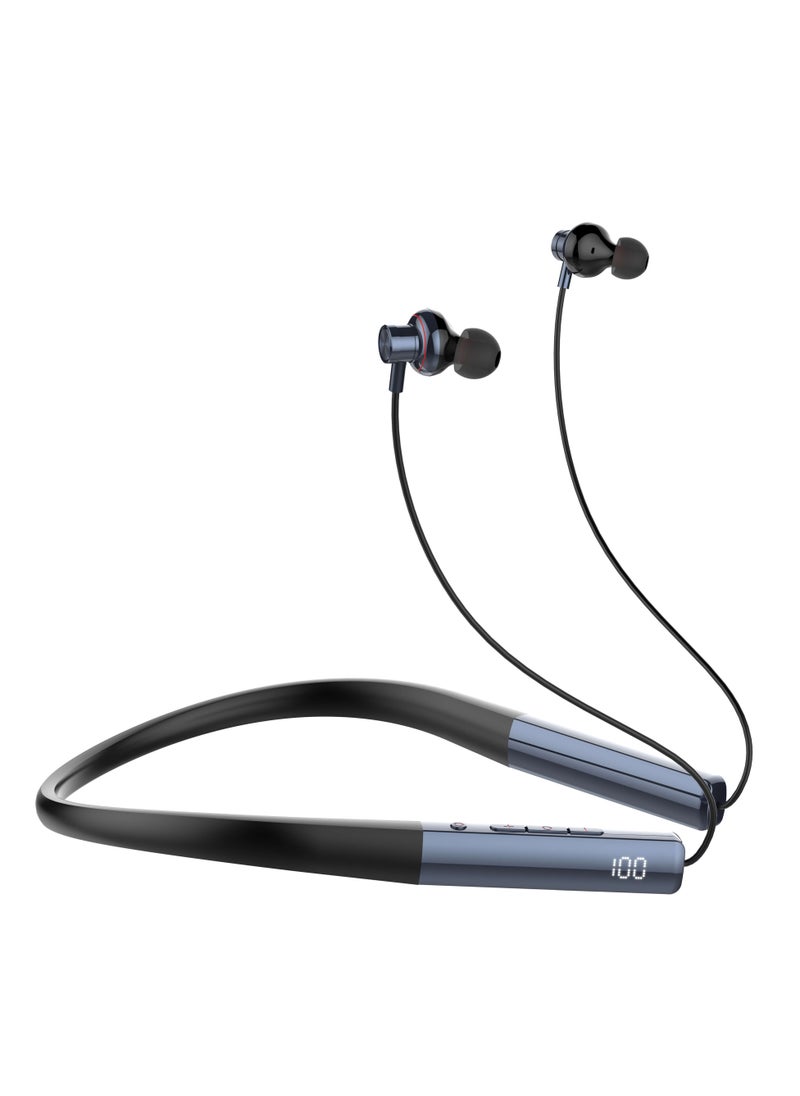 Wireless Bluetooth 5.3 in-Ear Neckband Earphones with Mic Grey