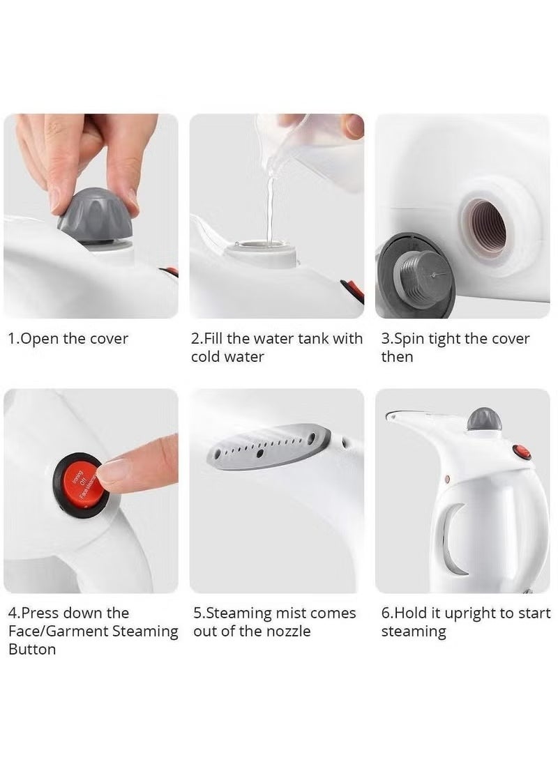 Portable Handheld Garment Steamer Clothes Facial Steamer For Face And Nose At Home And In Travel