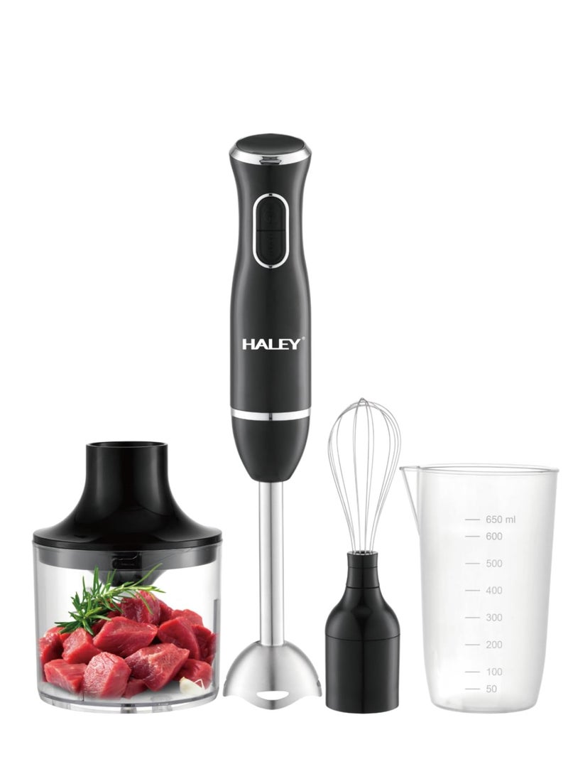 Wtrtr HALEY Hand Blender, 1600W 4-in-1 Stick Mixer, Immersion Hand Blender, Stainless Steel Food Processor,Mixing Cup,Meat Grinding Bowl.2-Year Warranty,HY-1020 (4 in 1)